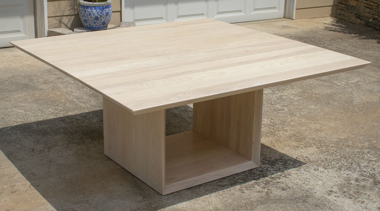 Contemporary square solid ash dining table