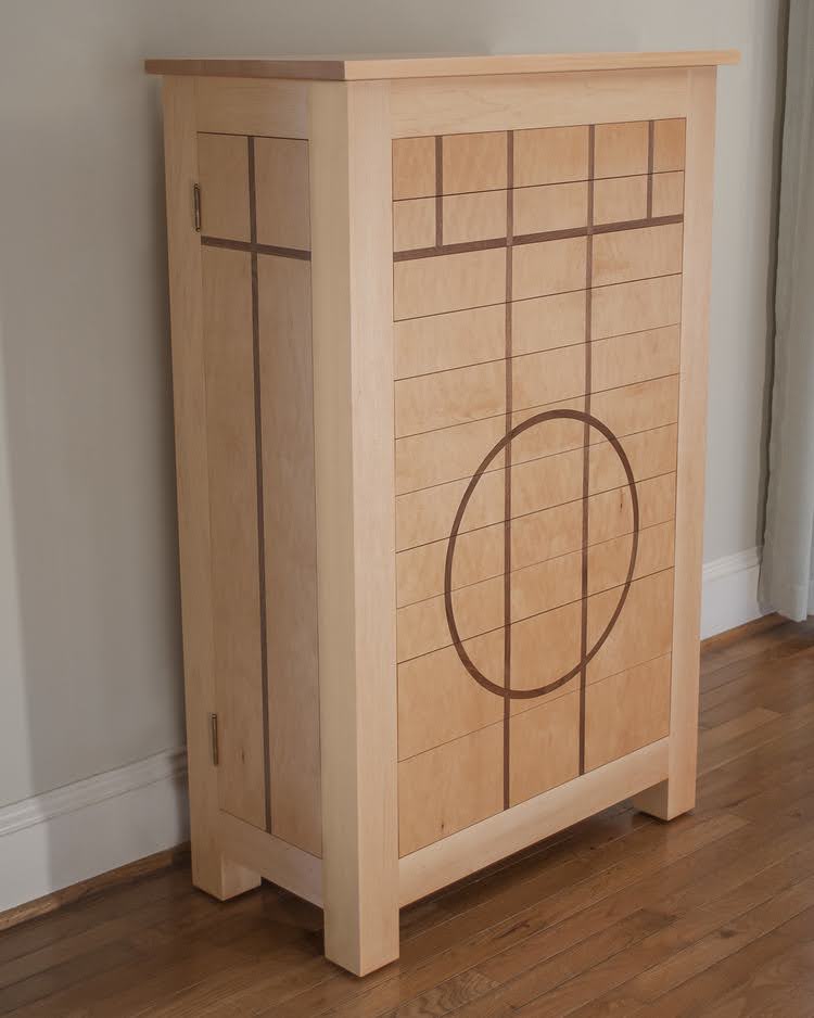 Custom maple jewelry armoire