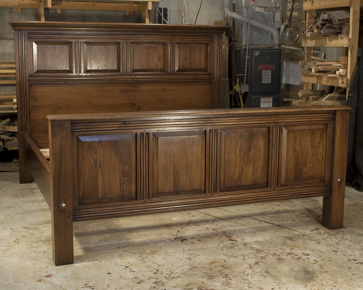 English Tudor style oak bed