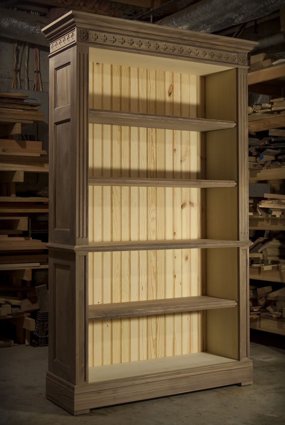 Traditional gothic bookcase design