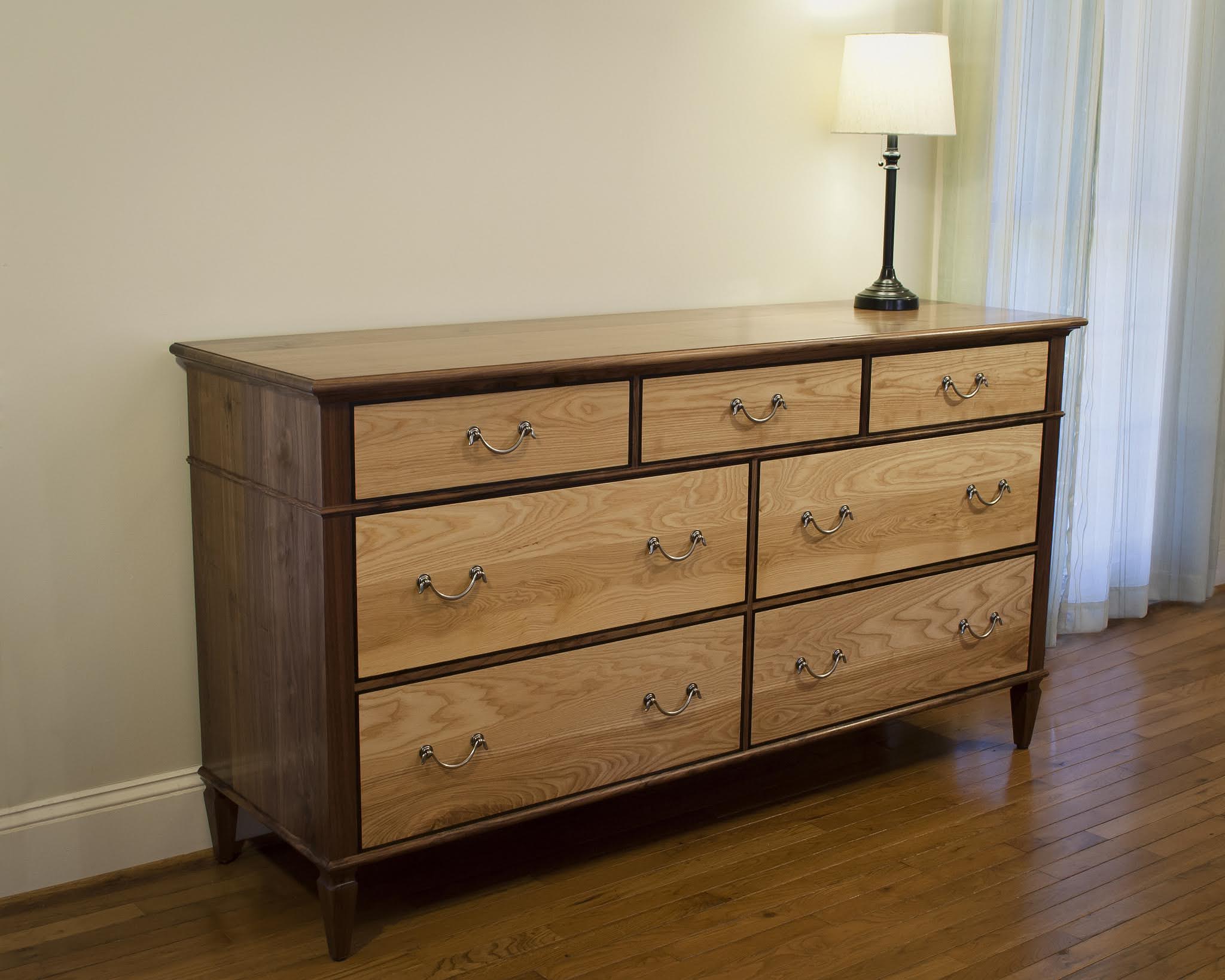 Traditional walnut / ash dresser