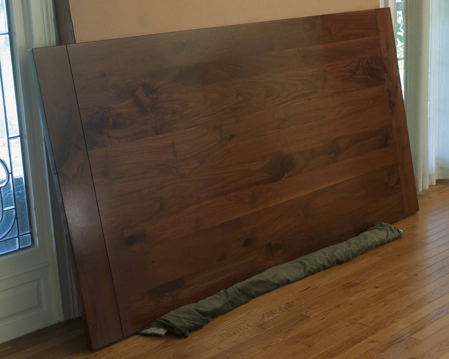 Walnut dining table top with breadboards