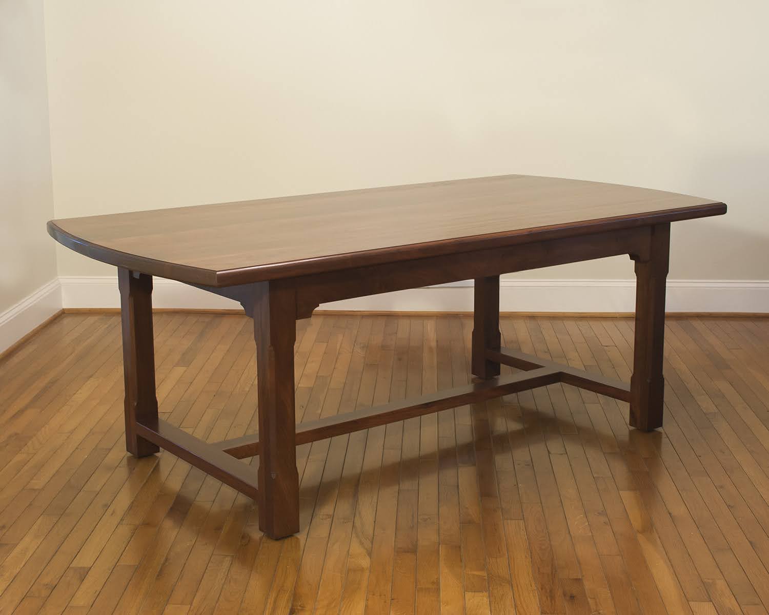 Walnut trestle table